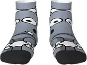 [JBYJBX] Cartoon Gray Hippopo Print Adult Socks Womens Mens Workout Thermal Cozy All-Season Gift Holiday Articles Use