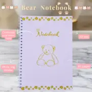 Notebook for Students and Office Workers (A5, 80 pages, Soft pink, Bear Theme)