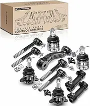 11Pcs Front Suspension Kit Idler Arm Inner Outer Tie Rod Ends Adjusting Sleeves Upper Lower Ball Joints Compatible with Chevrolet Tahoe 95-00 GMC Yukon C1500 Suburban C2500