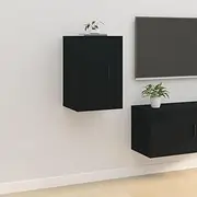 Wall Mounted TV Cabinet, Black, Sleek Floating Design for Living Room Entertainment Storage, Space-Saving Media Console Unit