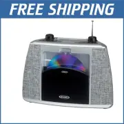 Portable Bluetooth Boombox with CD Player & FM Radio - CD-565SL Black/Silver