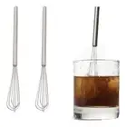 2 Pcs Stainless Steel Mini Whisk Silver Small Whisk Baking Tool Home