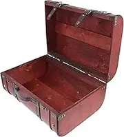 BIUDECO 1Pc Vintage Wooden Storage Box Handheld Document Chest Retro Decor for Room Portable Treasure Prop for Organizing Items Displaying Collectibles