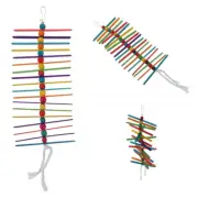 2 Pcs Plaything Parrot Toy Bite Climbing Frame Wooden Bird Toys Chewing