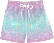 [RPLIFE] Swimming Shorts for Boys, Anti Chafe Swim Trunks Boys 2 T, Leopard Spots