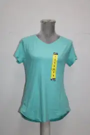 Kirkland Signature Ladies' Active V-Neck Textured Tee (Teal, Small)