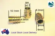 Qty 20 M4 Type E Wood Timber Threaded Insert Zinc Steel Alloy Inserts Allen Nuts