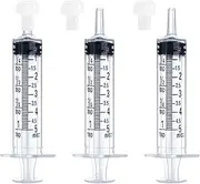 5mL Syringe for Liquid, Food, Oral, Scientific Labs, Measurement, Dispensing, Press-In Adapter, Craft, Big Tip with Cap- 3 Pack 5ml Syringes with tsp & mL Measurement