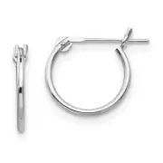 Madi K Kid's Earrings 14k White Gold 1mm Rhodium Plated Hoop, 9 mm