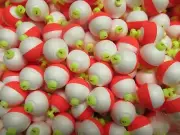 10 SMALL 1 INCH ROUND SNAP ON FOAM FISHING FLOATS BOBBERS PANFISH TROUT CHOOSE