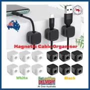 6/12 Magnetic Cable Wire Clips Tidy Cord Lead Organiser USB Charger Cable Holder