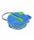 TUPPERWARE AQUA AND LIME GREEN SALAD 2 GO BOWL KEYCHAIN KEYRING