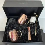 Hammered Copper Moscow Mule Mugs , Measuring Cup Ginger Syrup Barware Set