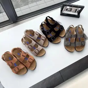 BIRKENSTOCK 【熱賣】新款勃肯女式厚底軟木牛皮拖鞋沙灘涼鞋