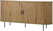 OIKITURE Sideboard Buffet Cabinet with Storage, Buffet Cabinet with Twin Sliding Doors, Vintage Design MDF Storage Cabinet for Kitchen Living Room Dining Room, Natural