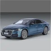 Scale Finished Model Car 1:24 Scale for Audi A7 Coupe Simulation Alloy Diecast Model Car Replica Vehicle Collection Souvenir Die-cast Vehicle(Blue)