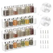Adhesive Acrylic Spice Rack Organizer for Wall with 2 Nano Double Sided Tape ...