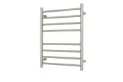 Radiant RTR530 Round Bar Heated Towel Rail - 530 x 700mm- Brushed Nickel - Stainless Steel - Bottom Right/Top Left Wiring