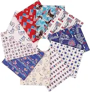 Craftido - 23 Options 100% Cotton Quilting Fabric Bundles 10 Pack Fat Quarter 18" x 21" Medium Weight 5oz Quilting Sewing Patchwork Crafts - American Style