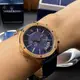 MASERATI 瑪莎拉蒂男女通用錶 46mm 玫瑰金六角形精鋼錶殼 寶藍色中三針顯示, 雙眼, 運動錶面款 R8871627002