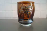 Handmade Brown/Ocher Coffee Mug. Vase. Pottery. B10021