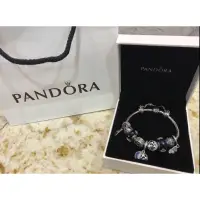 在飛比找蝦皮購物優惠-【Pandora 潘朵拉】正品純銀整串手環組/ 純銀珠+手鍊