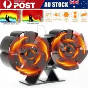 12 Blade Fan Heat Self-Powered Wood Stove Top Burner Fireplace Silent Eco Heater