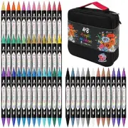 48 Colors Dual Tip Acrylic Paint Markers, Double zipper design Topgrade