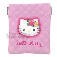 在飛比找PChome24h購物優惠-〔小禮堂〕Hello Kitty 迷你方形皮質零錢包《粉.菱