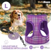 Dog Harness[SOFT MESH]Adjustable Control Reflective Vest w/D-rings & Leash Set