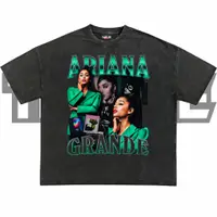 在飛比找蝦皮購物優惠-Hitam Ariana Grande 超大 T 恤水洗黑色