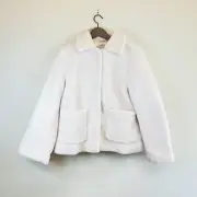 Rebecca Minkoff Harley Wool Cream Women’s Sherpa Pile Jacket Size Large NWT