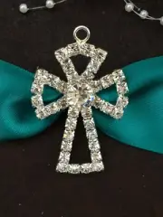 10x flat back diamante cross for invitation card craft embellishment