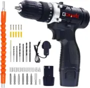 Cordless Drill with 2 Batteries - GOXAWEE Power Drill Set 100pcs High Torque New