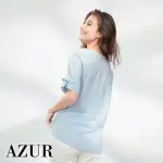 【AZUR】甜美捲邊打褶袖上衣