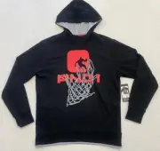 And1 hoodie Reverse Weave Mens Medium Black Basketball NEW W/ Tags