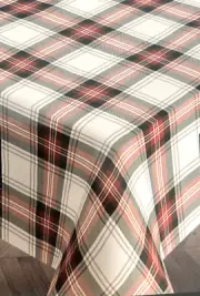 NEW Ralph Lauren Red Green Plaid 60x84 Tablecloth Holiday Christmas