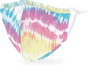 Weddingstar Kid's Washable Cloth Face Mask Reusable and Adjustable Protective Fabric Face Cover w/Dust Filter Pocket - Tie Dye