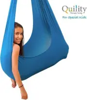 Kids Indoor Lycra Hammock Swing Up to 77 lbs Dark Blue Quility