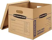 Bankers Box SmoothMove Classic Moving Boxes, Tape-Free Assembly, Easy Carry Handles, Medium, 18 x 15 x 14 Inches, (7717204)