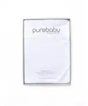 NEW Purebaby Bassinet Sheet Set White Jersey Flat & Fitted Sheet