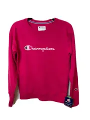 Champion Women's S Powerblend® Fleece Crews, Chainstitch Barbie Pink Raspberry U