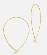 DELICATE GOLD THREADER HOOP EARRINGS