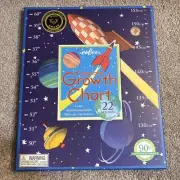 NEW eeBoo KEEPSAKE CHILD'S GROWTH CHART Outer Space Planets Spaceship Height
