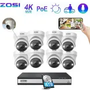 ZOSI 4K 16CH POE 4TB NVR Security System 5MP/8MP Camera Outdoor Colour Vision