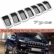 7PSC Front Bumper Grille Insert Honeycomb Mesh Trim For Jeep Cherokee 2014-2018 (for: Jeep)