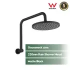 9" Rain Shower Head and Gooseneck Shower Arm Set Black Round Wall Mount Bathroom