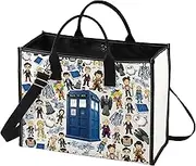 BWWKTOP Dr Who Tote Bag William & Patrick Doctor Series Fans Gift Police Box Shoulder Bag For TV Show Fans