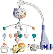 Babies Mobile for Bassinet, Musical Crib Mobile Remote Control Bassinet Mobile, Removable Nursery Musical Mobile Babies Bassinet Toy for Toddler Boys Girls