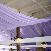 LAVENDER 5ft x 14ft Premium Chiffon SHEER CURTAIN Window Drape Panel Party